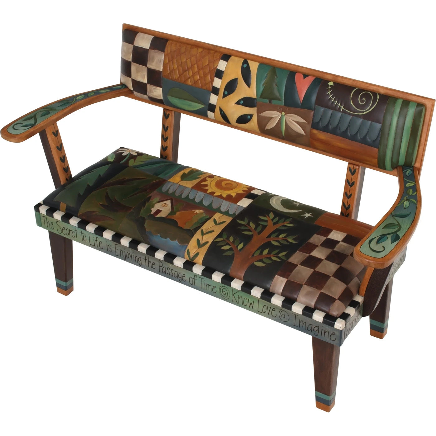 Loveseat Bench with Leather-Elegant Icons