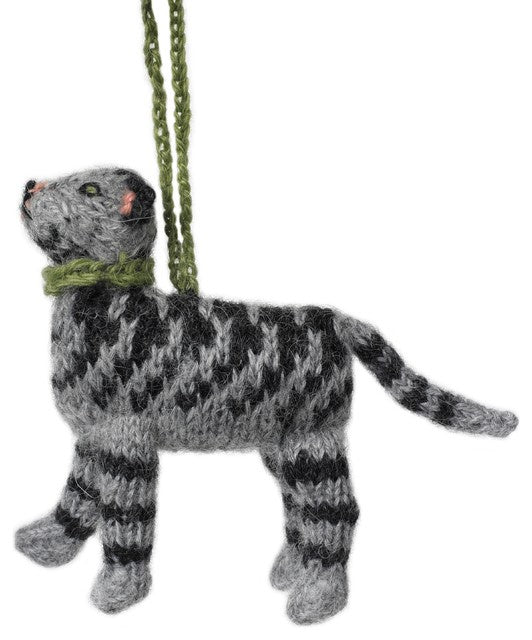Hand Knit Cat Ornament-Tabby