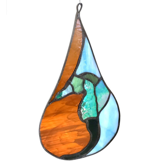 Stained Glass Teardrop-Seahorse