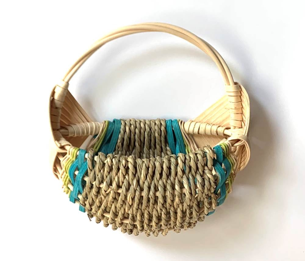 Half a Basket-Aqua/Lime (Wall Hanging)