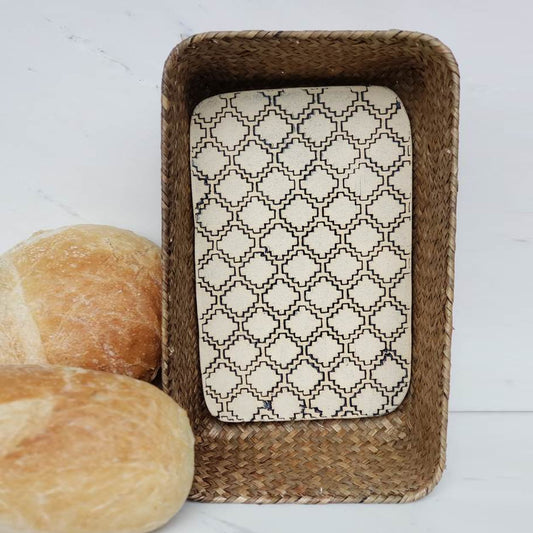 Bread Warming Basket-Geometric/Navy