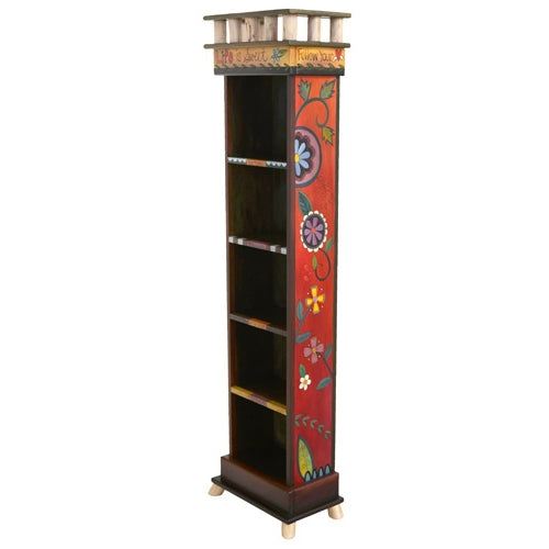 Tall Bookcase-Contemporary Floral