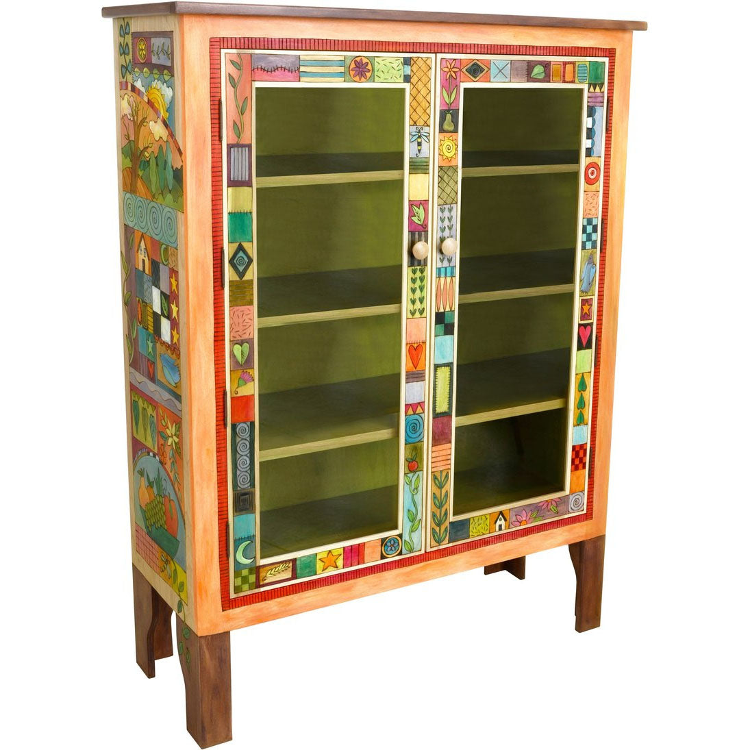 Bookcase with Glass Doors-Patchwork