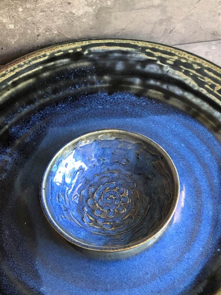 Bread & Oil Plate-Smoky Blue