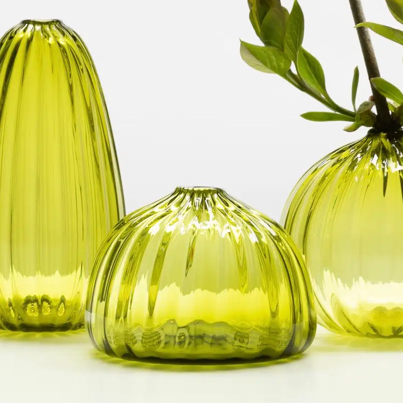 Little Buddies Glass Vases-Olive