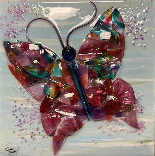 Shattered Glass Art-Butterfly