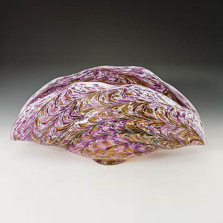 Clam Shell Bowl-Violet & White