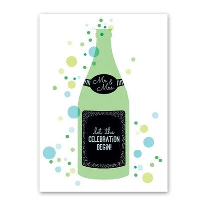 Card-Champagne Bottle Wedding