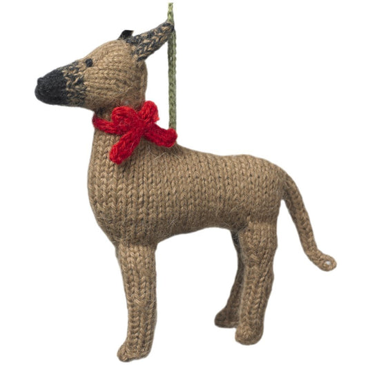 Hand Knit Dog Ornament-Great Dane
