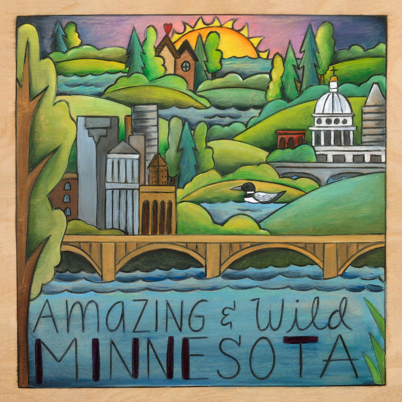 Minnesota Plaque-Land of Lakes & Loons