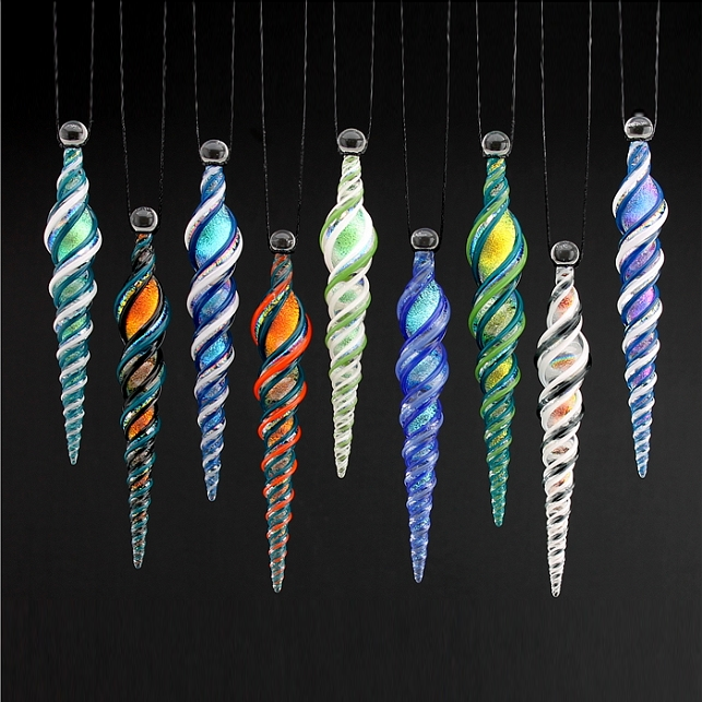 Glass Icicle Orament-Dichroic