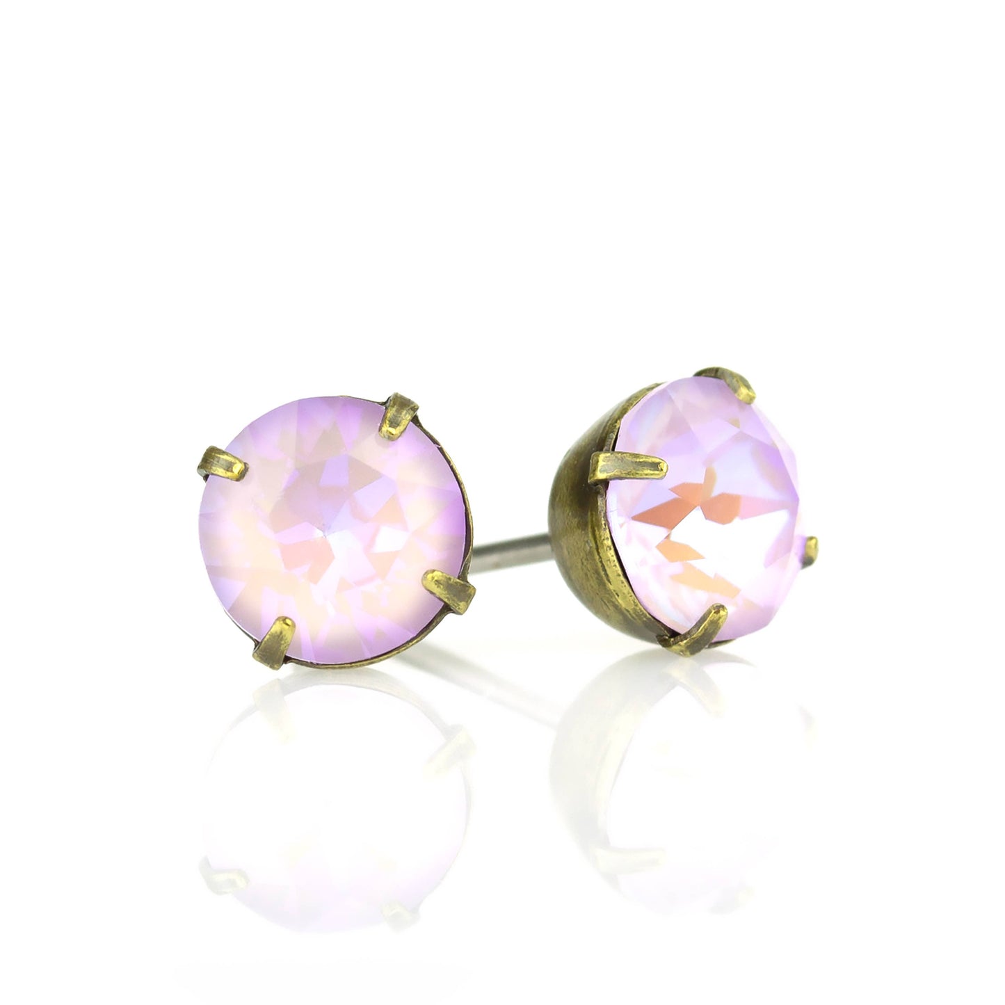 Lavender Crystal Post Earrings