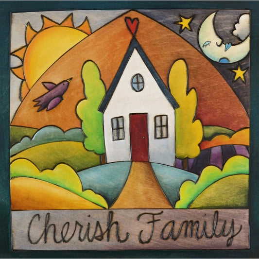 Cherish Family Plaque-9" x 9" | Sincerely, Sticks | Random Acts of Art | Naples Florida
