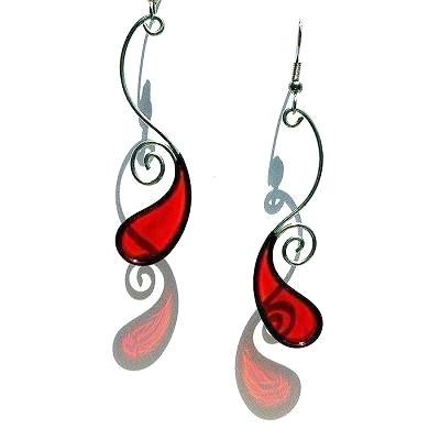 Resin Earrings-Red