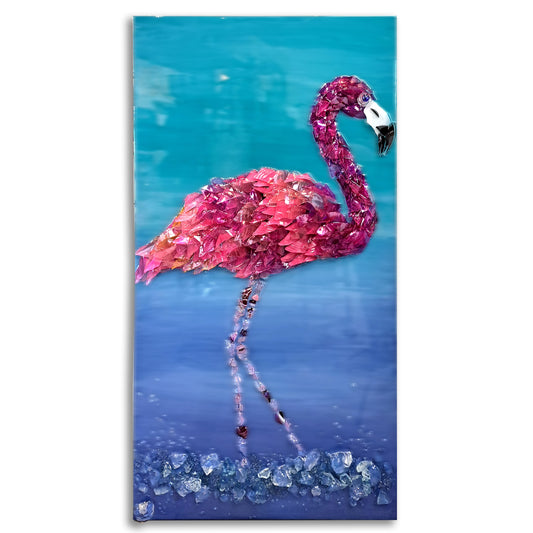 Flamingo Glass Wall Art