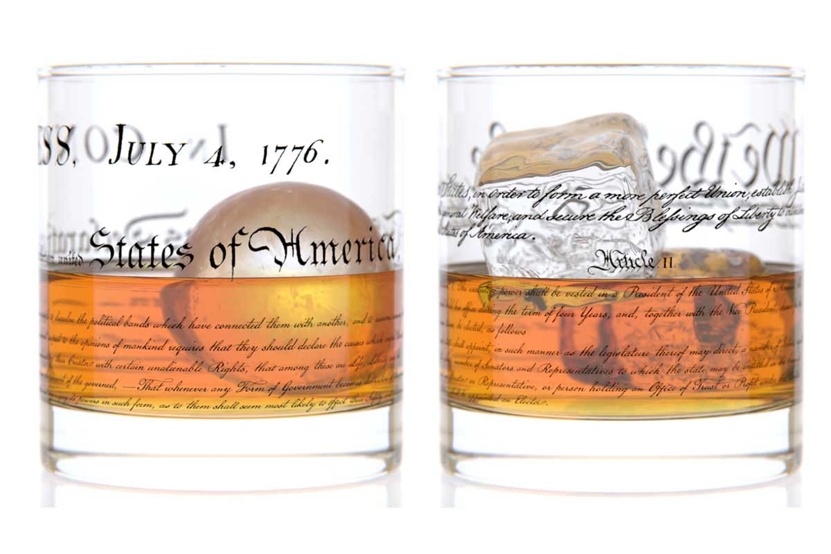 Constitution + Declaration Rocks Glass Set
