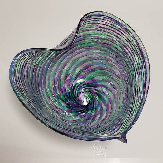 Optic Heart Glass Bowl-Cool Mix
