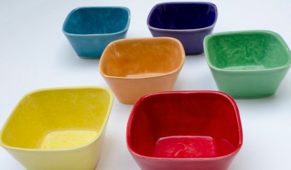 Tiny Square Ceramic Bowls