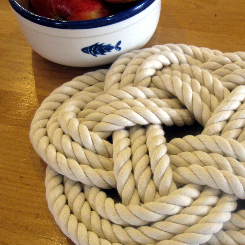Sailors Knot Trivet-Large, White