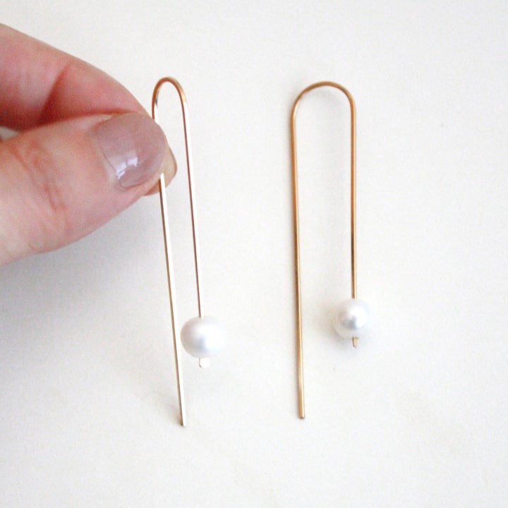Long Threader Earrings-Pearl