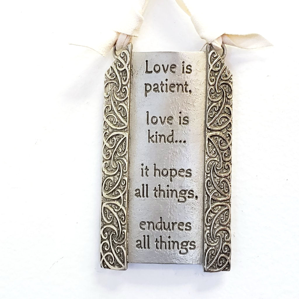 Pewter Plaque-Love is Patient