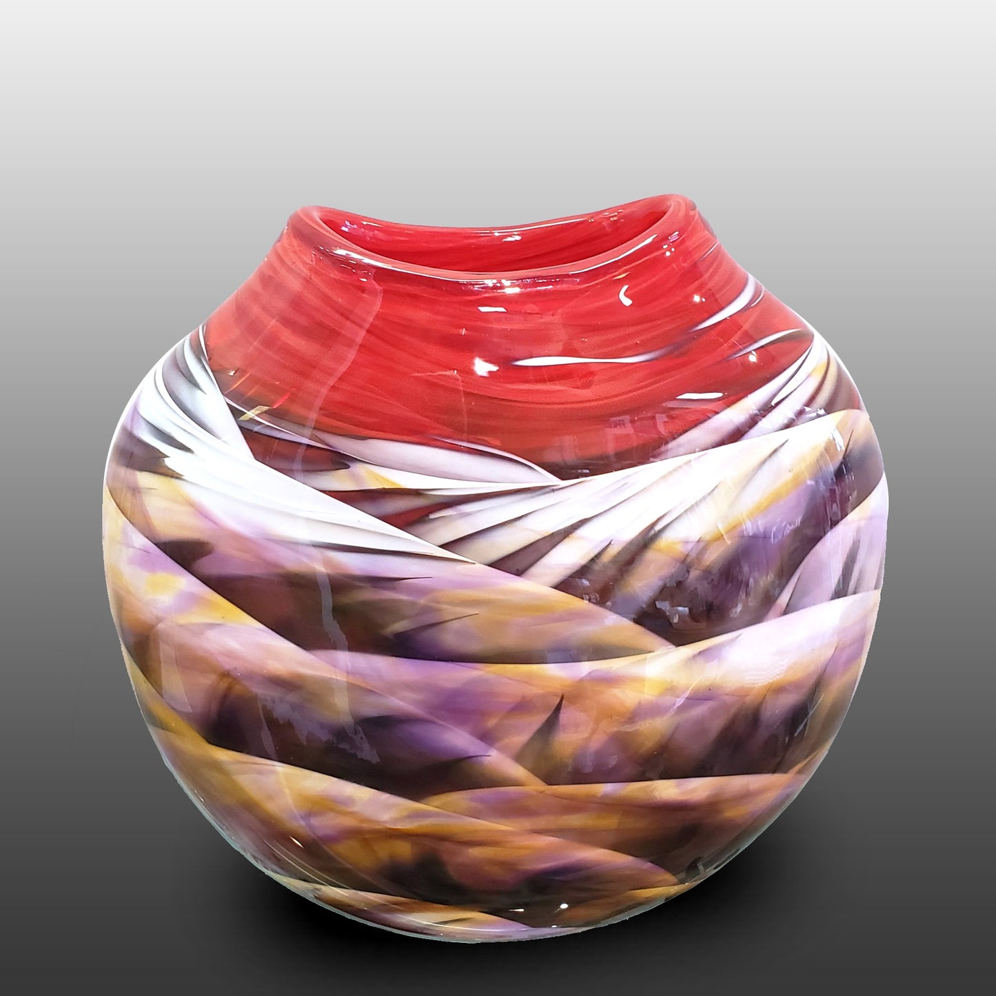 Medallion Vase-Red/Pink/Purple