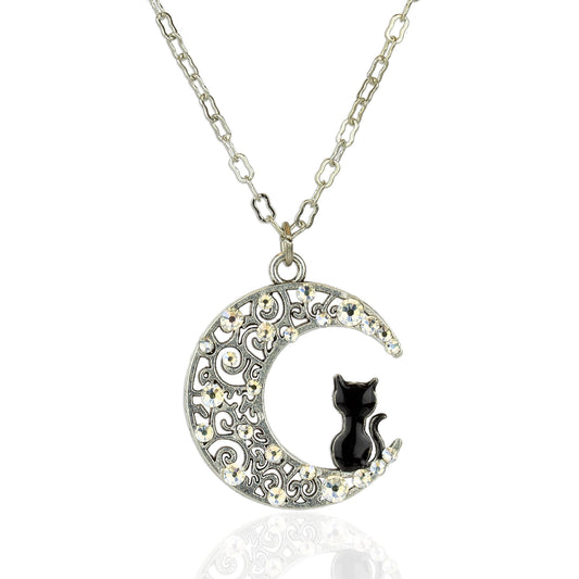 Cat & Moon Necklace
