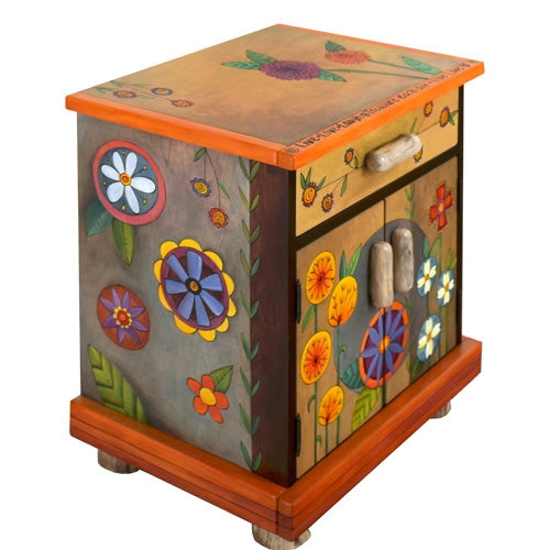 Nightstand Cabinet-Contemporary Floral
