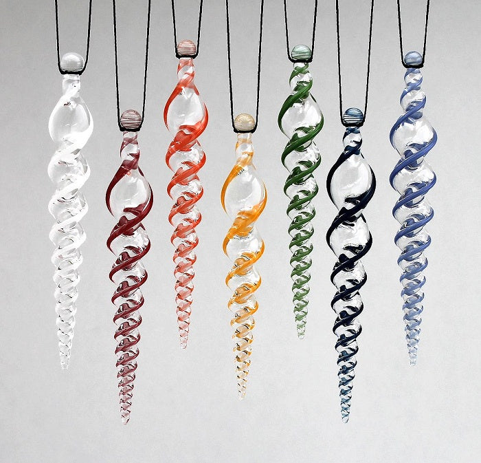 Glass Icicle Ornament-Striped