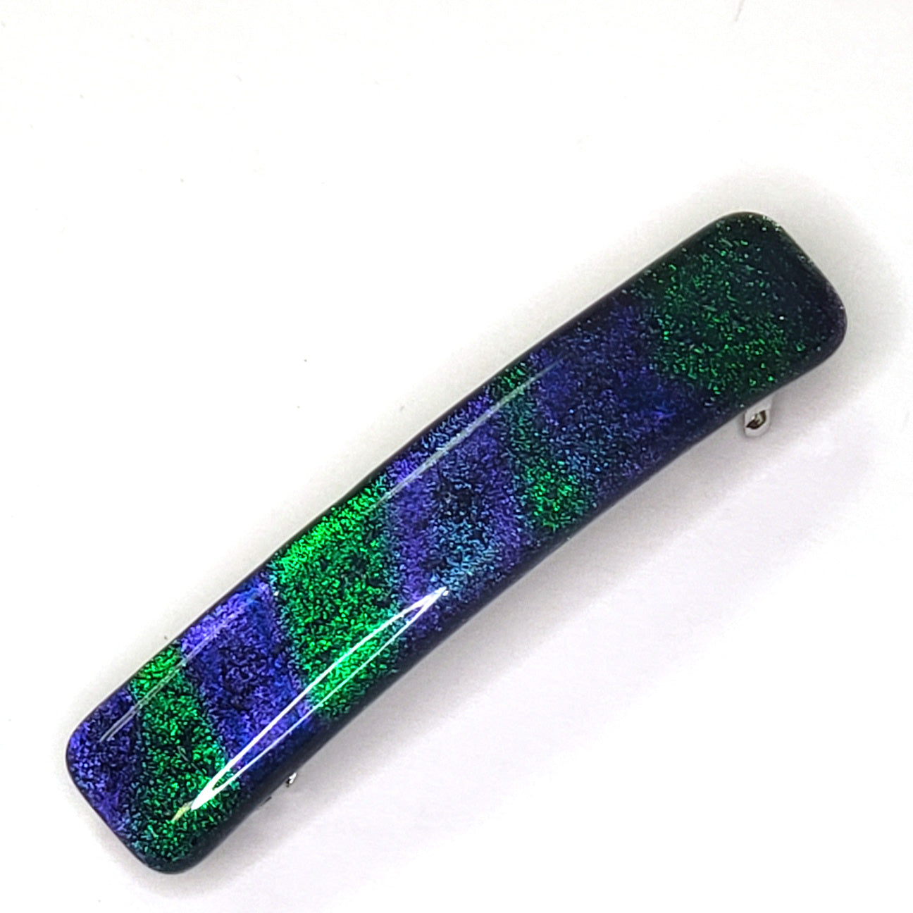 Dichroic Glass Tie Dye Barrette-Small