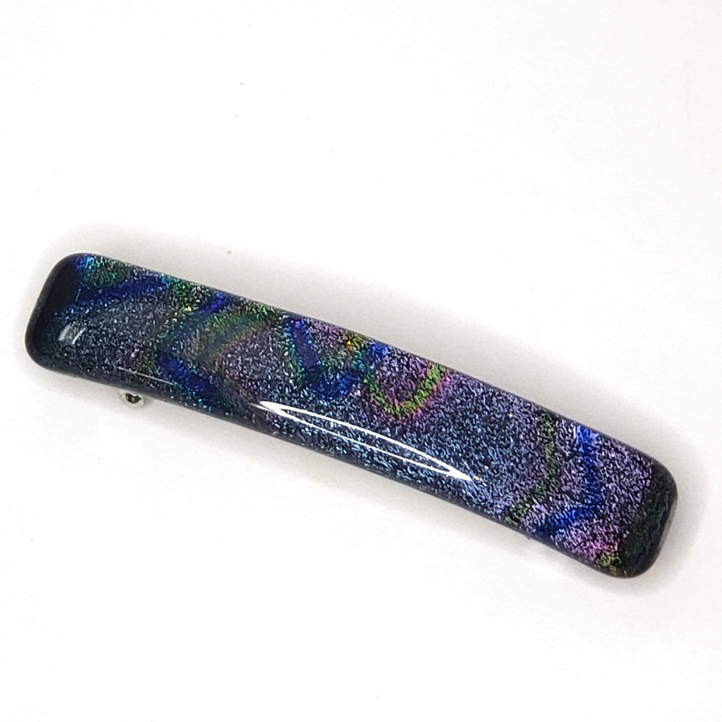 Dichroic Glass Tie Dye Barrette-Small