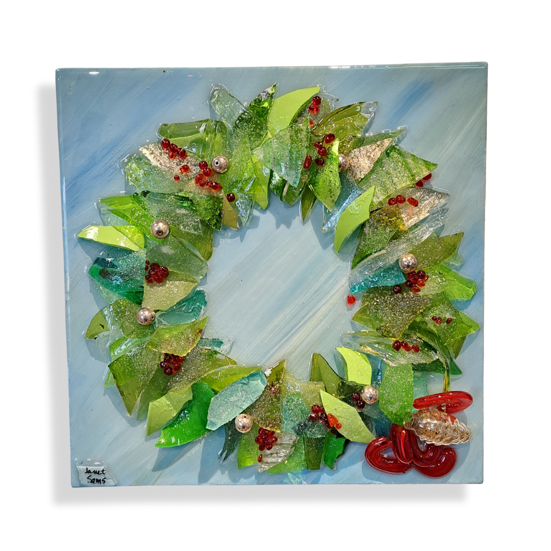 Glass Collage-Christmas Wreath